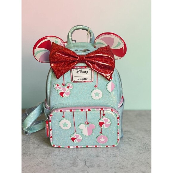Loungefly Disney Minnie Holiday Peppermint Ornaments Mini Backpack (NWT) (HTF) main image 8